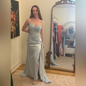 Sophisticated Light Blue Prom Dress